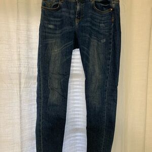 Zara Women's Straight Leg Jeans - Dark Blue